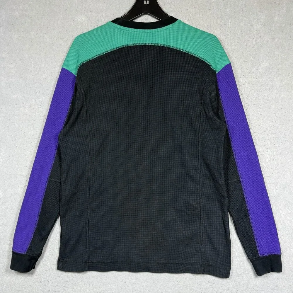 Jordan Mountainside Thermal Shirt Men's Medium Black Green Purple Waffle Knit